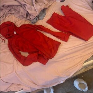 Red Hoodie and legging Set